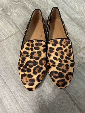 Jcrew Leopard Print Women's Slip-On Loafers - Tan & Black